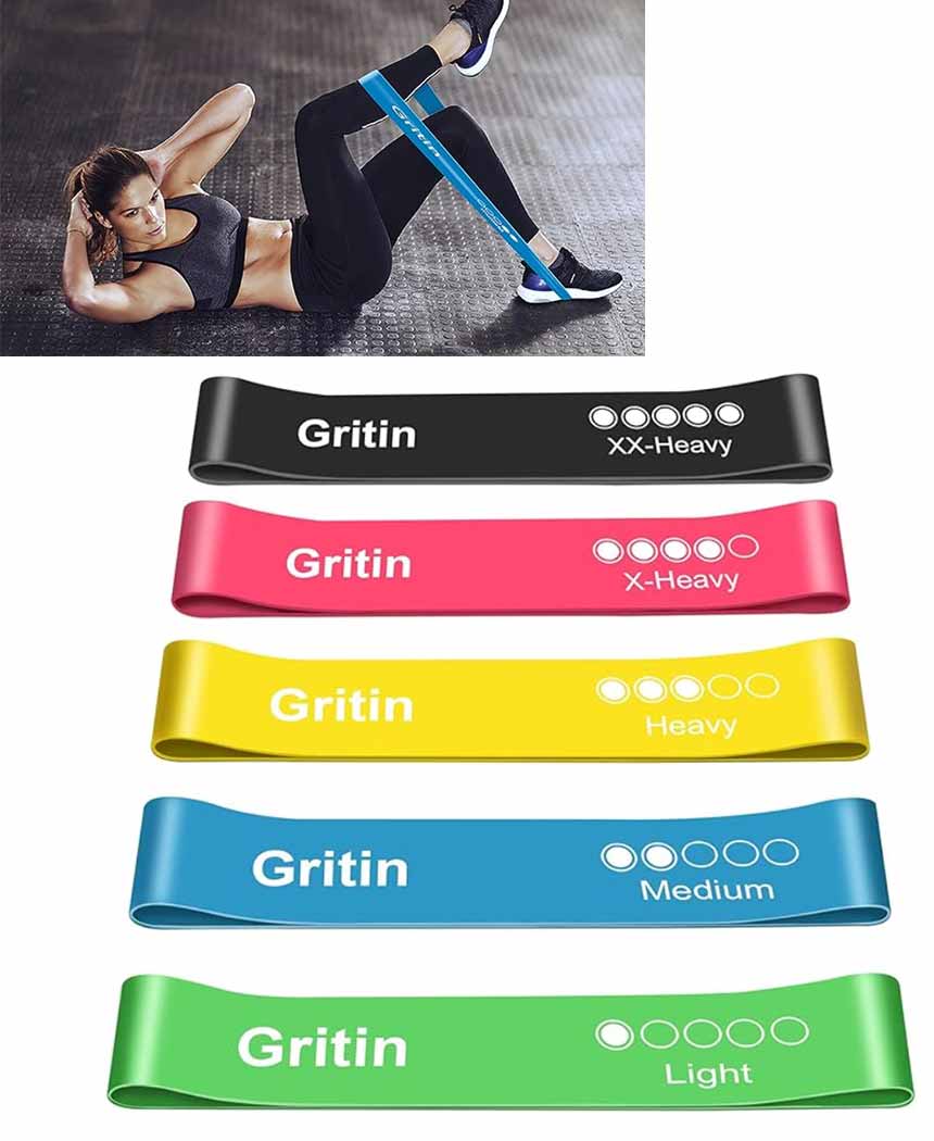 Gritin Fitness Bands [Set of 5] Resistance Bands